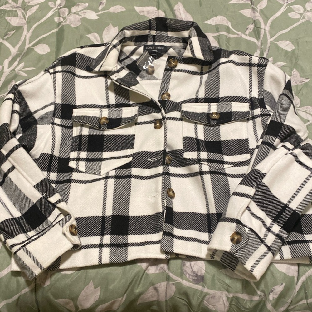 Plaid button down jacket